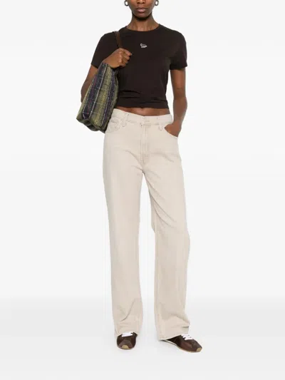Mother The Dodger Sneak Relaxed Straight Leg Jeans In Pink