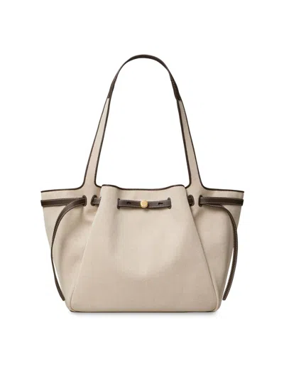 Tory Burch Romy Canvas Tote Shoulder Carryall Bag