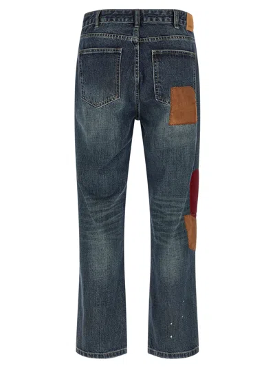 Found Patchwork Straight-leg Jeans In Blue