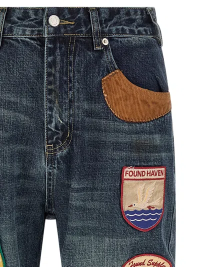 Found Patchwork Straight-leg Jeans In Blue