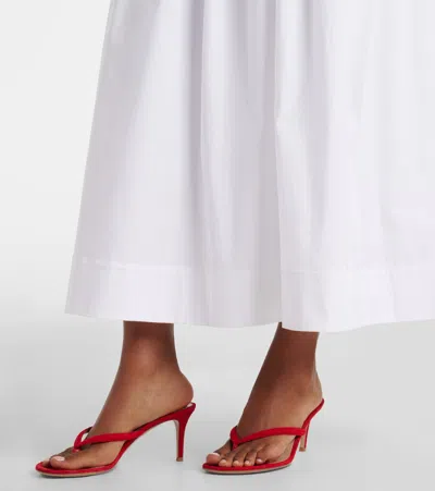 Staud Nia Strapless Seersucker Maxi Dress In White