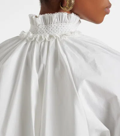 Zimmermann Alchemy Ruffled Shirred Lace-trimmed Cotton-poplin Midi Dress In White