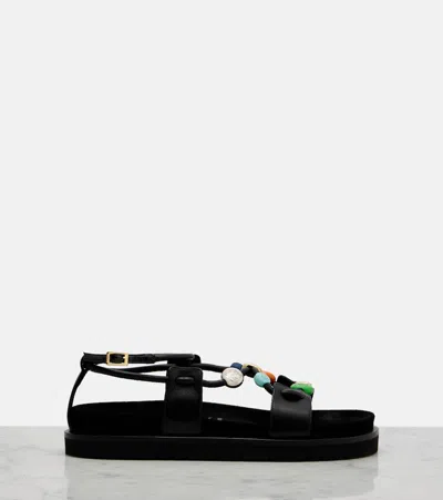 Loewe Beaded Sandals In Multi