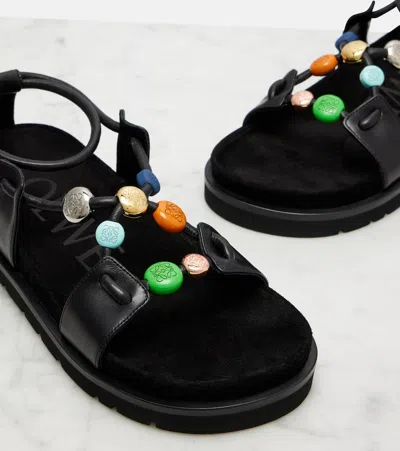 Loewe Beaded Sandals In Multi