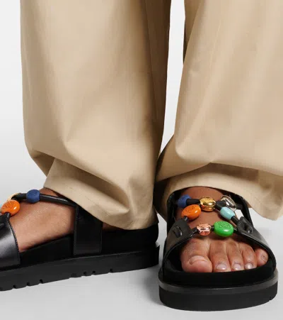 Loewe Beaded Sandals In Multi