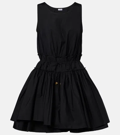 Loewe Drawstring Mini Dress In Black