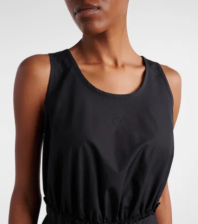 Loewe Drawstring Mini Dress In Black