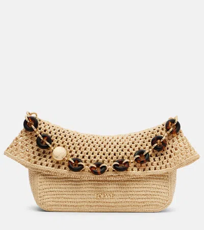 Loewe Medium Ola Bag In Raffia For Woman In Brown