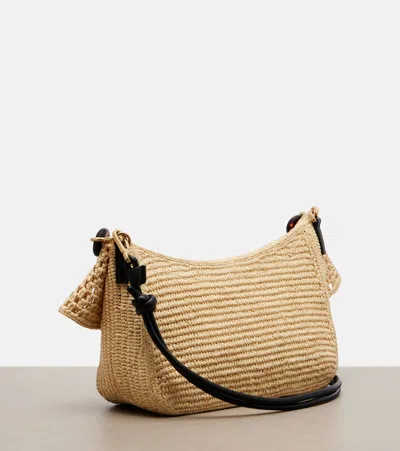 Loewe Medium Ola Bag In Raffia For Woman In Brown