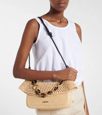 Loewe Medium Ola Bag In Raffia For Woman In Brown