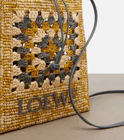 Loewe Embroidered Drawstring Pouch In Brown