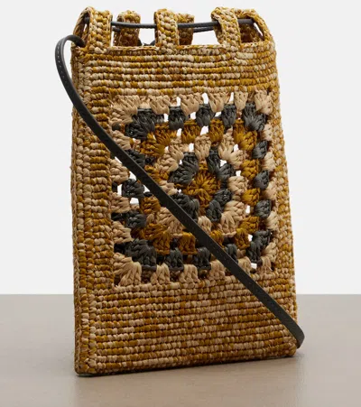Loewe Embroidered Drawstring Pouch In Brown
