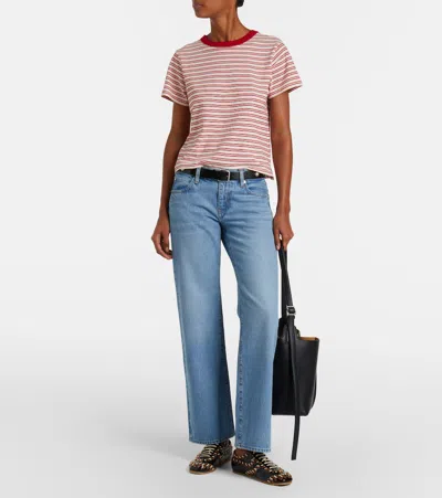 Frame The Pixie Gray Wide Leg Jeans In Blue