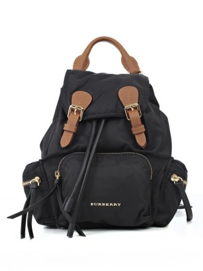 Burberry The Medium Rucksack In Technical Nylon And Leather In Black