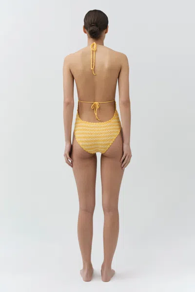 Simkhai Womens Mango Multi Karoline Halterneck Crochet Swimsuit Xs In Multi