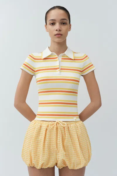 Simkhai Women's Addie Bubble Shorts In Mango Ivory In Orange