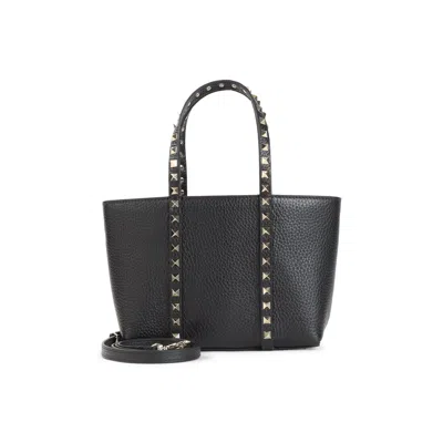 Valentino Rockstud Mini Tote In Hammered Leather