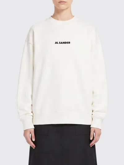 Jil Sander Logo-print Cotton Sweatshirt In White