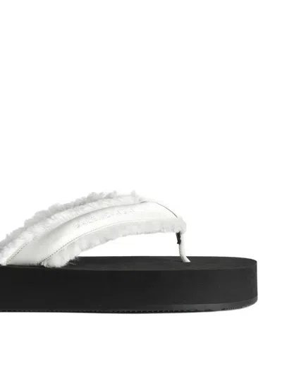 Balenciaga Jet Leg Platform Flip Flops In Viscose In Black