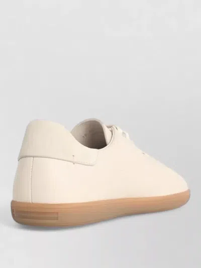 Zegna 232 Low Top Suede Sneakers Rubber Sole In Neutral