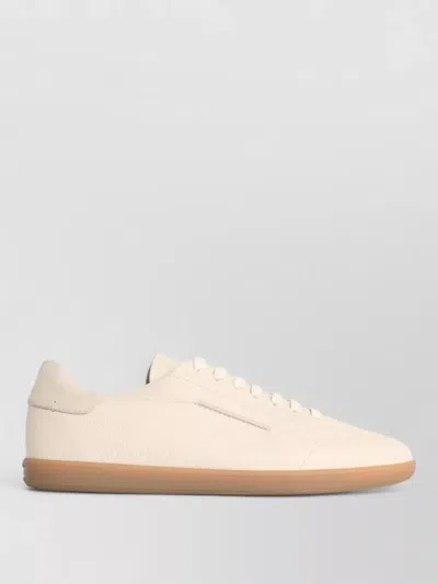 Zegna 232 Low Top Suede Sneakers Rubber Sole In Neutral