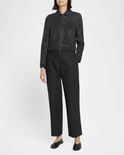 The Row Axelette Suede Jacket In Black