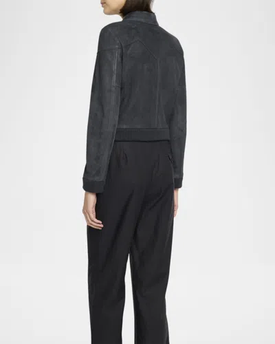 The Row Axelette Suede Jacket In Black