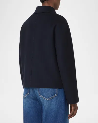 Max Mara Eden Double-breasted Broadcloth Jacket In Blue