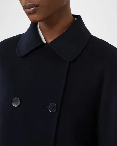 Max Mara Eden Double-breasted Broadcloth Jacket In Blue