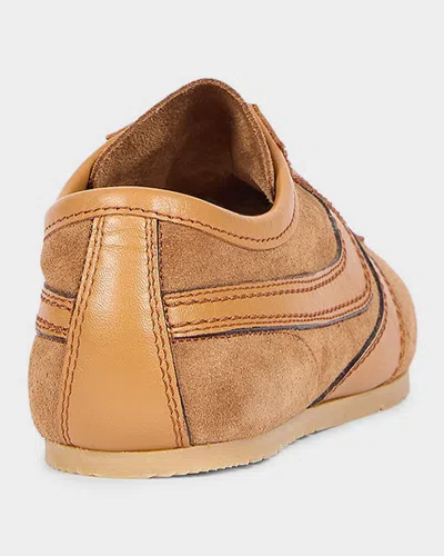 Dries Van Noten Women Brown Low-top Sneakers With Two-tone Lace-up In Suede Woman
