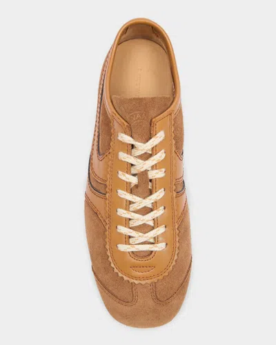 Dries Van Noten Women Brown Low-top Sneakers With Two-tone Lace-up In Suede Woman