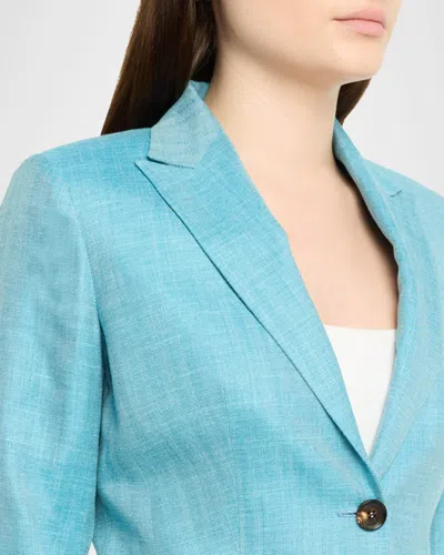 Kiton Single-breasted Herringbone Jacket In Blue