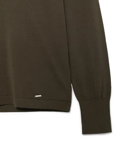 Simkhai Long-sleeve Button-placket Sweater In Brown