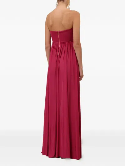 Zimmermann Strapless Gathered Jersey Gown In Red