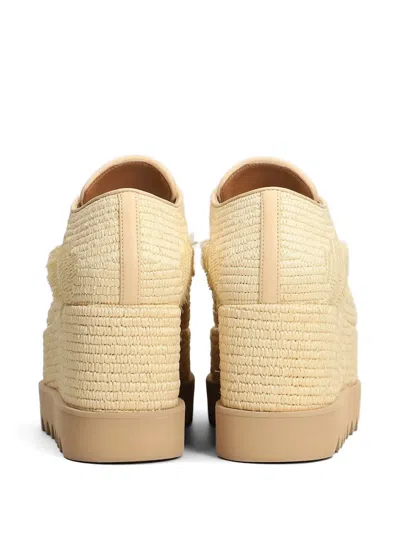 Stella Mccartney Elyse Woven Raffia Platform Brogues In Neutral