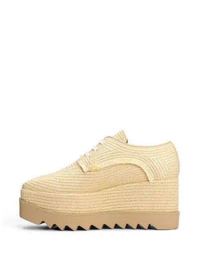 Stella Mccartney Elyse Woven Raffia Platform Brogues In Neutral
