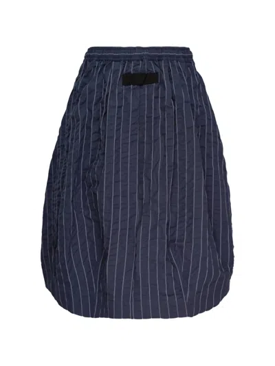 Lee Mathews Frances Pinstripe-pattern Skirt In Blue