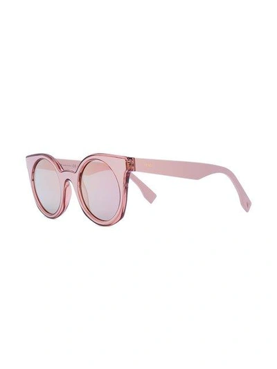 Shop Fendi Eyewear Round Frame Sunglasses - Pink