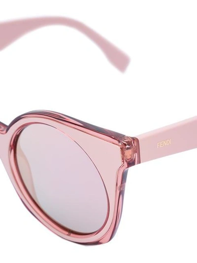 Shop Fendi Eyewear Round Frame Sunglasses - Pink