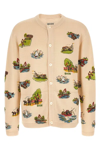 Bode Jacquard Pattern Wool Blend Cardigan In Multi