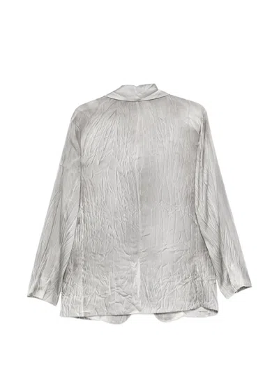 Avant Toi Grey Solid Notched Lapel Blazer In Gray