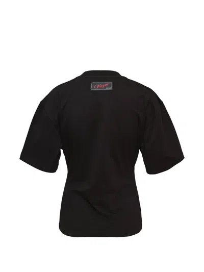 Msgm Striped T-shirt In Black