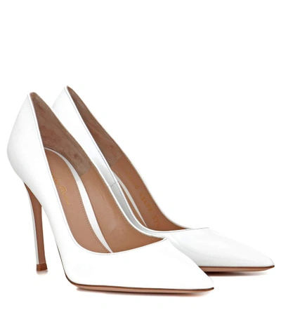 Shop Gianvito Rossi Gianvito 105 Patent Leather Pumps In White