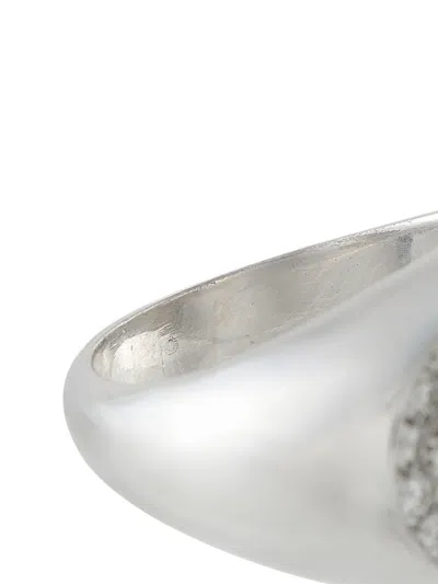 Pre-owned Bvlgari Dome Diamond Ring In Silver