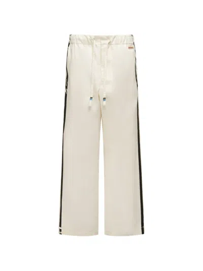 Marni Contrast Stripe Cotton Wide Leg Track Pants In Multi