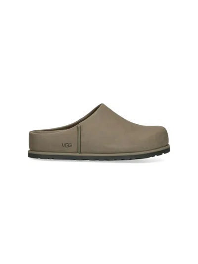 Ugg ® Men's Otzo Clog Nubuck Shoes In Burnt Olive In Green