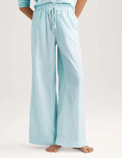 Tommy John Stripe High Waist Woven Sleep Pants In Brown