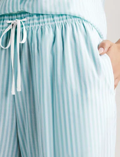 Tommy John Stripe High Waist Woven Sleep Pants In Blue