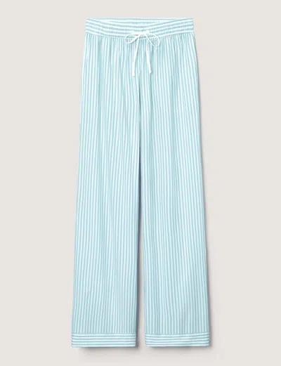 Tommy John Stripe High Waist Woven Sleep Pants In Blue