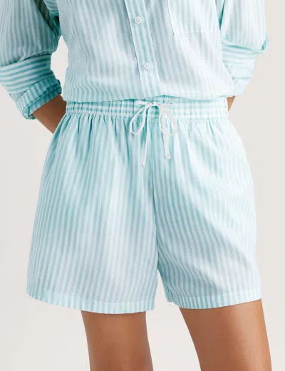Tommy John Stripe High Waist Woven Sleep Shorts In Neutral